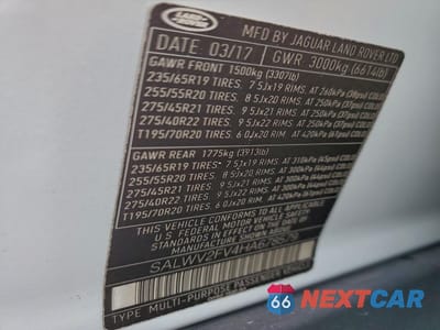 Zdjęcie 12 z 12 samochodu: 2017 LAND ROVER RANGE ROVER SPORT HSE DYNAMIC VIN:SALWV2FV4HA678579 - miniatura