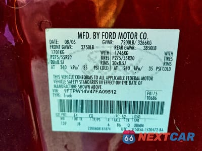 Zdjęcie 12 z 12 samochodu: 2007 FORD F150 SUPERCREW VIN:1FTPW14V47FA09512 - miniatura