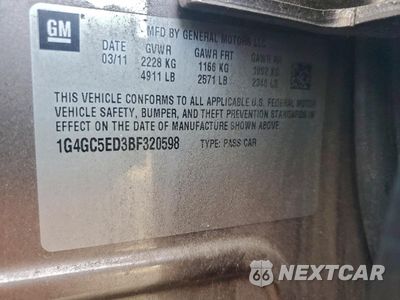 Zdjęcie 12 z 14 samochodu: 2011 BUICK LACROSSE CXL VIN:1G4GC5ED3BF320598 - miniatura