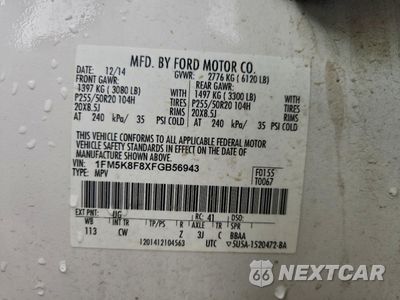 Zdjęcie 13 z 14 samochodu: 2015 FORD EXPLORER LIMITED VIN:1FM5K8F8XFGB56943 - miniatura