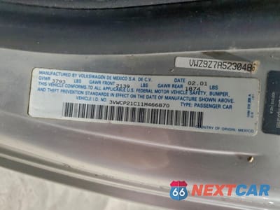 Zdjęcie 12 z 12 samochodu: 2001 VOLKSWAGEN NEW BEETLE GLS TDI VIN:3VWCP21C11M466870 - miniatura