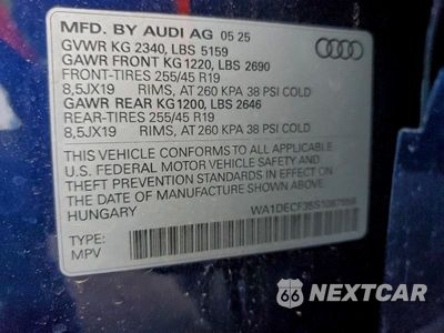 Zdjęcie 13 z 13 samochodu: 2025 AUDI Q3 PREMIUM S LINE 45 VIN:WA1DECF35S1087858 - miniatura
