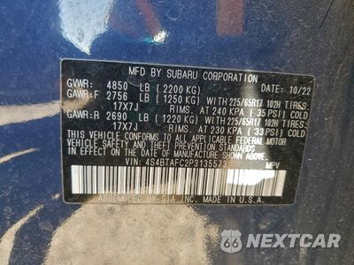 Zdjęcie 13 z 13 samochodu: 2023 SUBARU OUTBACK PREMIUM VIN:4S4BTAFC2P3135573 - miniatura