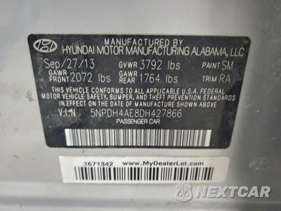Zdjęcie 12 z 12 samochodu: 2013 HYUNDAI ELANTRA GLS VIN:5NPDH4AE8DH427866 - miniatura