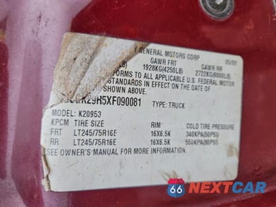Zdjęcie 12 z 14 samochodu: 1999 CHEVROLET GMT-400 K2500 VIN:1GCGK29R5XF090081 - miniatura