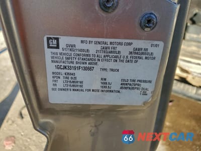 Zdjęcie 12 z 14 samochodu: 2001 CHEVROLET SILVERADO K3500 VIN:1GCJK33191F130667 - miniatura