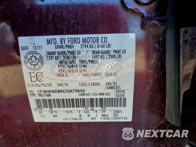 Zdjęcie 13 z 13 samochodu: 2012 FORD EXPLORER XLT VIN:1FMHK8D85CGA75652 - miniatura