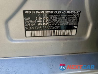 Zdjęcie 12 z 12 samochodu: 2003 MERCEDES-BENZ E 320 VIN:WDBUF65J73A336391 - miniatura