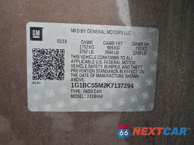 Zdjęcie 12 z 12 samochodu: 2019 CHEVROLET CRUZE LS VIN:1G1BC5SM2K7137294 - miniatura