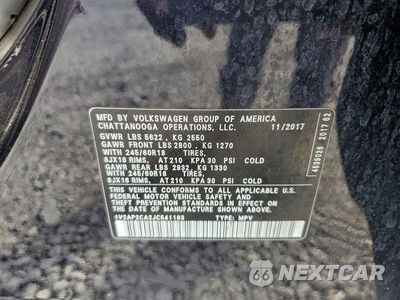 Zdjęcie 13 z 13 samochodu: 2018 VOLKSWAGEN ATLAS S VIN:1V2AP2CA2JC541193 - miniatura