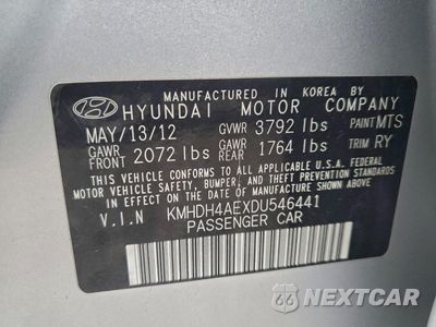 Zdjęcie 12 z 12 samochodu: 2013 HYUNDAI ELANTRA GLS VIN:KMHDH4AEXDU546441 - miniatura