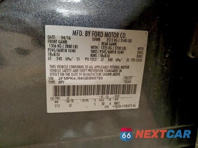 Zdjęcie 13 z 13 samochodu: 2016 FORD EDGE SEL VIN:2FMPK4J94GBB65793 - miniatura