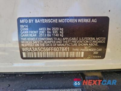Zdjęcie 13 z 13 samochodu: 2015 BMW 328 I VIN:WBA3A5C59FF607841 - miniatura
