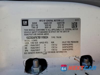 Zdjęcie 13 z 13 samochodu: 2011 CHEVROLET EXPRESS G1500 VIN:1GCSGAFX7B1129624 - miniatura