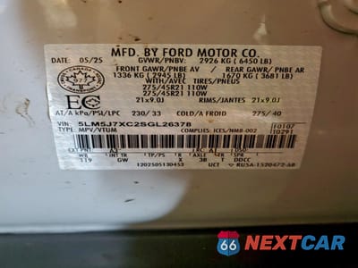 Zdjęcie 14 z 14 samochodu: 2025 LINCOLN AVIATOR RESERVE VIN:5LM5J7XC2SGL26378 - miniatura