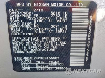 Zdjęcie 13 z 15 samochodu: 2016 NISSAN QUEST S VIN:JN8AE2KPXG9155967 - miniatura
