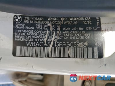 Zdjęcie 12 z 12 samochodu: 1993 BMW 318 I VIN:WBACA5315PFG05926 - miniatura