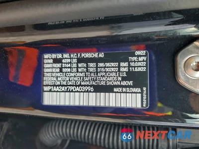 Zdjęcie 14 z 15 samochodu: 2023 PORSCHE CAYENNE BASE VIN:WP1AA2AY7PDA03996 - miniatura