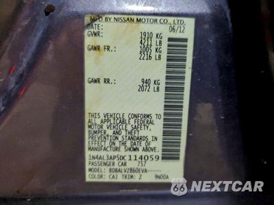Zdjęcie 12 z 14 samochodu: 2013 NISSAN ALTIMA 2.5 VIN:1N4AL3AP5DC114059 - miniatura