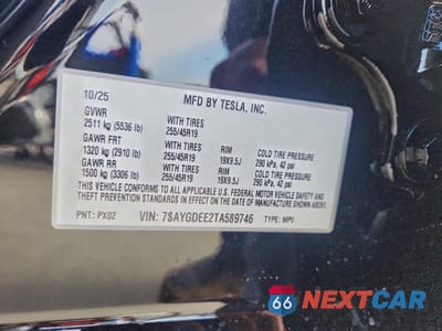 Zdjęcie 12 z 14 samochodu: 2026 TESLA MODEL Y VIN:7SAYGDEE2TA589746 - miniatura