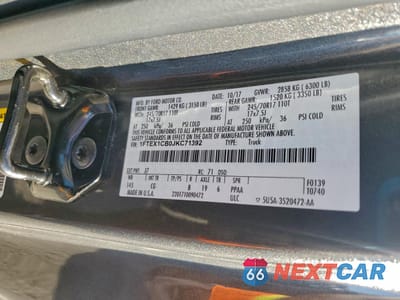 Zdjęcie 12 z 15 samochodu: 2018 FORD F150 SUPER CAB VIN:1FTEX1CB0JKC71392 - miniatura