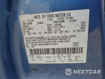 Zdjęcie 15 z 15 samochodu: 2009 FORD ESCAPE XLT VIN:1FMCU03G39KD11431 - miniatura
