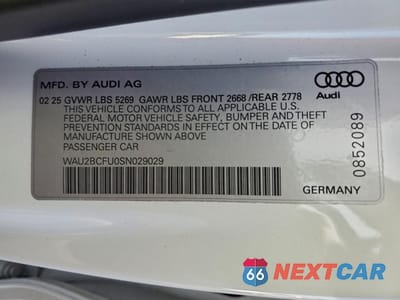 Zdjęcie 12 z 12 samochodu: 2025 AUDI A5 QUATTRO VIN:WAU2BCFU0SN029029 - miniatura