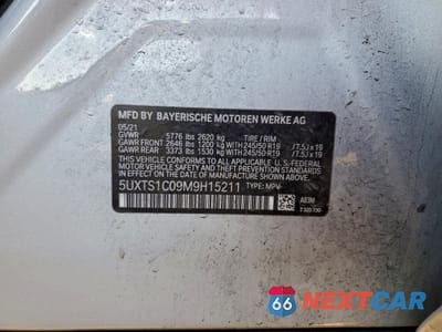 Zdjęcie 13 z 13 samochodu: 2021 BMW X3 XDRIVE30E VIN:5UXTS1C09M9H15211 - miniatura