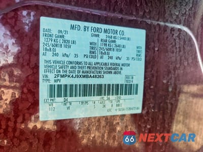Zdjęcie 12 z 12 samochodu: 2021 FORD EDGE VIN:2FMPK4J9XMBA48263 - miniatura