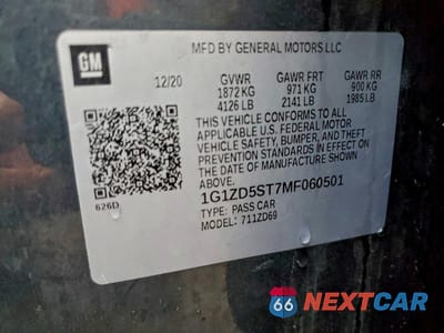 Zdjęcie 13 z 13 samochodu: 2021 CHEVROLET MALIBU LT VIN:1G1ZD5ST7MF060501 - miniatura