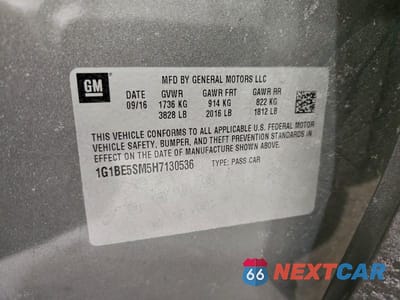 Zdjęcie 12 z 12 samochodu: 2017 CHEV CRUZE LT VIN:1G1BE5SM5H7130536 - miniatura