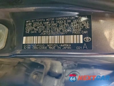 Zdjęcie 12 z 12 samochodu: 2014 TOYOTA YARIS VIN:JTDKTUD35ED576677 - miniatura