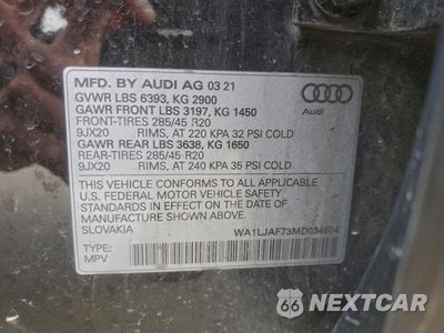 Zdjęcie 13 z 16 samochodu: 2021 AUDI Q7 PREMIUM PLUS VIN:WA1LJAF73MD034804 - miniatura