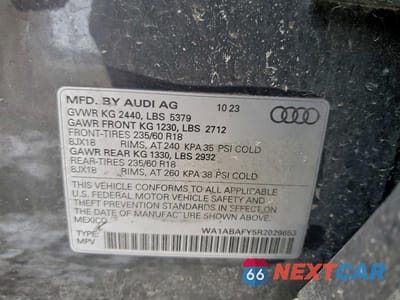 Zdjęcie 13 z 13 samochodu: 2024 AUDI Q5 PREMIUM 40 VIN:WA1ABAFY5R2029653 - miniatura