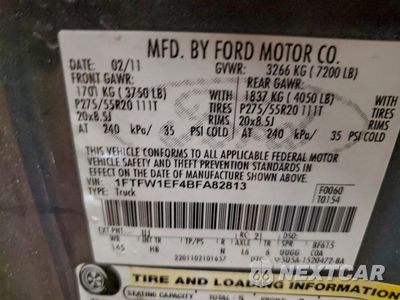 Zdjęcie 12 z 12 samochodu: 2011 FORD F150 SUPERCREW VIN:1FTFW1EF4BFA82813 - miniatura