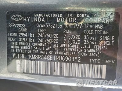 Zdjęcie 13 z 13 samochodu: 2024 HYUNDAI PALISADE XRT VIN:KM8R34GE1RU690382 - miniatura
