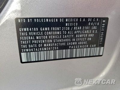 Zdjęcie 12 z 12 samochodu: 2016 VOLKSWAGEN JETTA SE VIN:3VWD67AJXGM361255 - miniatura