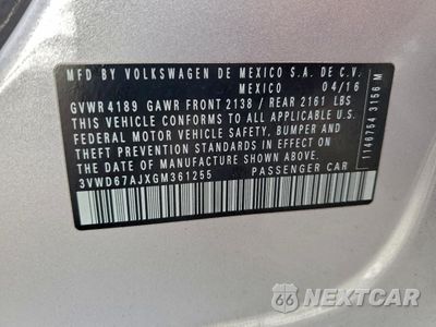 Zdjęcie 12 z 13 samochodu: 2016 VOLKSWAGEN JETTA SE VIN:3VWD67AJXGM361255 - miniatura