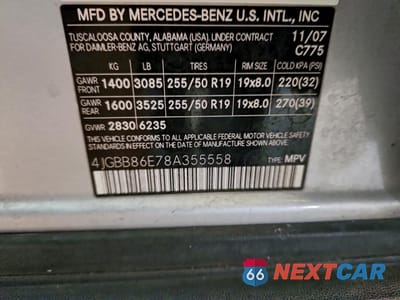 Zdjęcie 13 z 13 samochodu: 2008 MERCEDES-BENZ ML 350 VIN:4JGBB86E78A355558 - miniatura