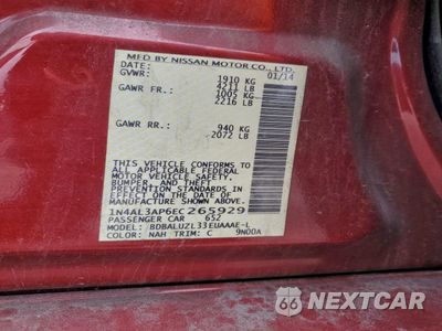 Zdjęcie 12 z 14 samochodu: 2014 NISSAN ALTIMA 2.5 VIN:1N4AL3AP6EC265929 - miniatura