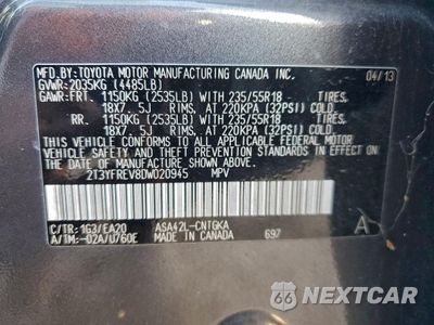 Zdjęcie 13 z 13 samochodu: 2013 TOYOTA RAV4 LIMITED VIN:2T3YFREV8DW020945 - miniatura