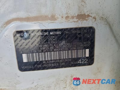 Zdjęcie 12 z 12 samochodu: 2014 MITSUBISHI MIRAGE ES VIN:ML32A4HJ0EH013434 - miniatura