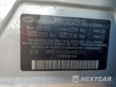 Zdjęcie 12 z 14 samochodu: 2010 HYUNDAI SONATA GLS VIN:5NPET4AC6AH581277 - miniatura