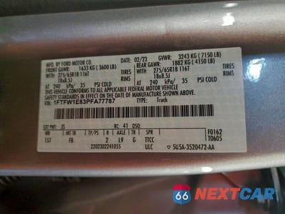 Zdjęcie 12 z 12 samochodu: 2023 FORD F150 SUPERCREW VIN:1FTFW1E83PFA77787 - miniatura
