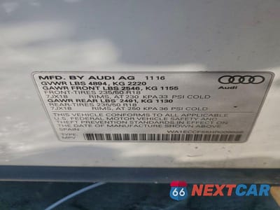 Zdjęcie 13 z 13 samochodu: 2017 AUDI Q3 PREMIUM VIN:WA1ECCFS5HR009656 - miniatura