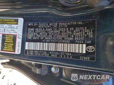 Zdjęcie 13 z 13 samochodu: 2015 TOYOTA CAMRY LE VIN:4T1BF1FK7FU028560 - miniatura