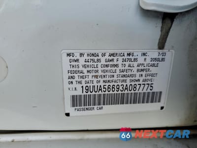 Zdjęcie 12 z 12 samochodu: 2003 ACURA 3.2TL VIN:19UUA56693A087775 - miniatura