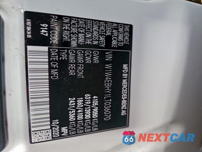 Zdjęcie 14 z 15 samochodu: 2020 MERCEDES-BENZ SPRINTER 2500 VIN:W1W4EBHY1LT036070 - miniatura