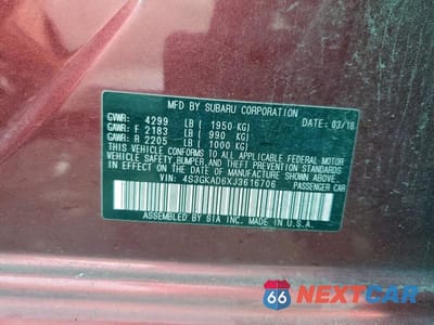 Zdjęcie 12 z 12 samochodu: 2018 SUBARU IMPREZA PREMIUM PLUS VIN:4S3GKAD6XJ3616706 - miniatura