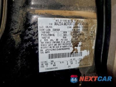 Zdjęcie 13 z 13 samochodu: 2004 MAZDA TRIBUTE LX VIN:4F2YZ94154KM08990 - miniatura